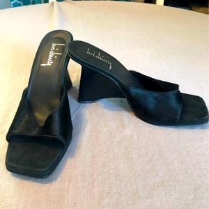 Rare Luichiny faux fur wedges